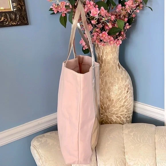 NWOT Jimmy Choo Parfums Pale Pink Tote Gold Metallic Detail Shoulder Bag Purse - Picture 6 of 14